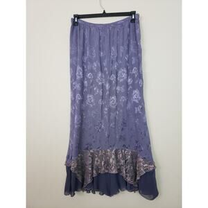 VTG Spencer Alexis Womens Skirt Size 12 Floral Whimsigoth Tiered Fairycore USA